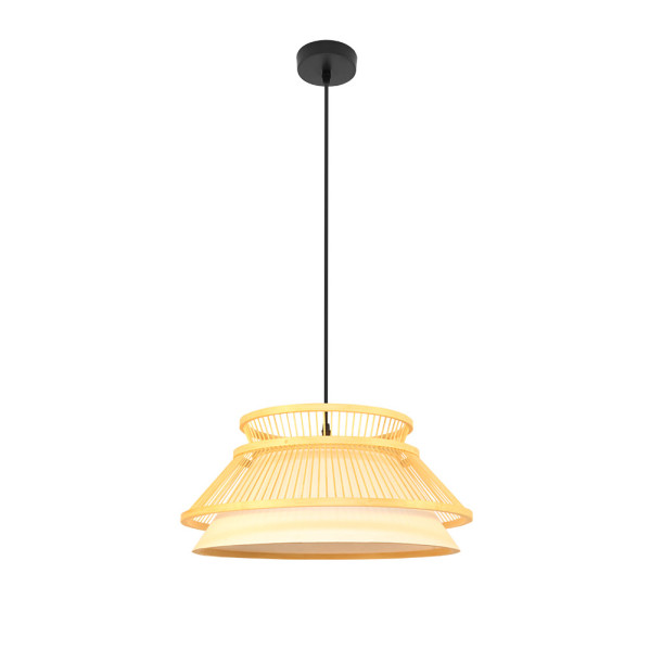 Lámpara de techo colgante Bambu Bertino Neg/natural 1xe27 46d