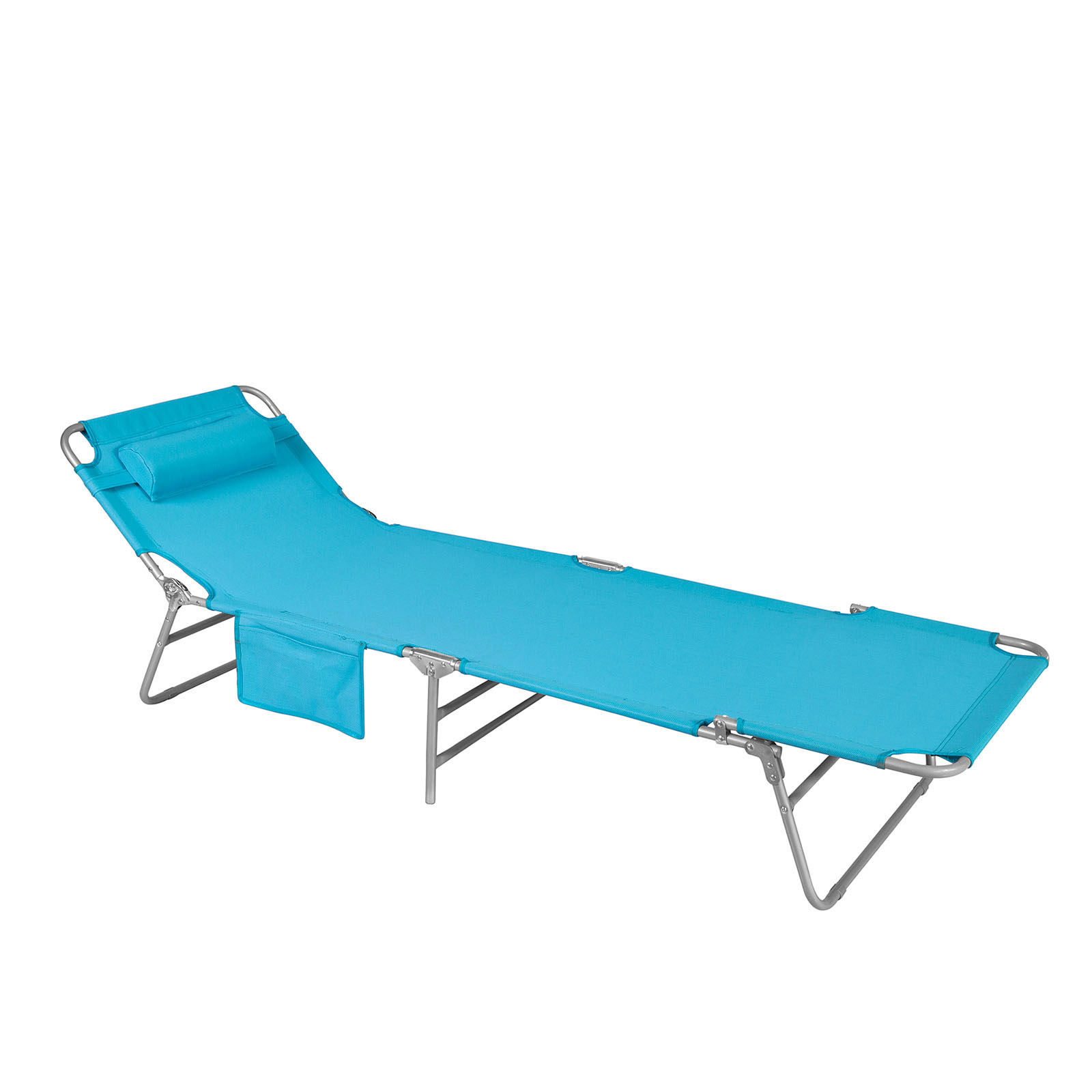 SoBuy OGS35-B Tumbona inclinable de Acero Plegable con Almohada Playa Piscina Jardín Mecedora,ES