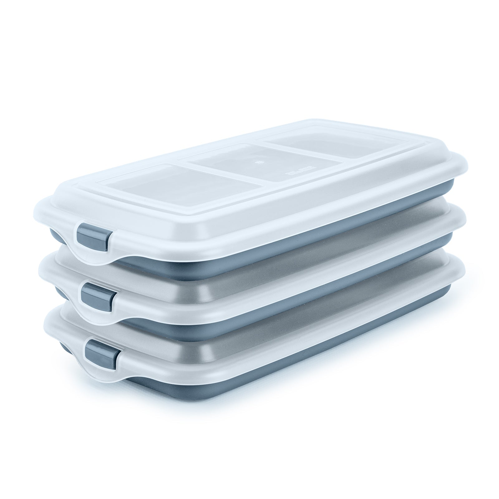 IBILI Deli New - Lote de 3 Recipientes Apilables Porta Embutidos y Alimentos. Color Azul