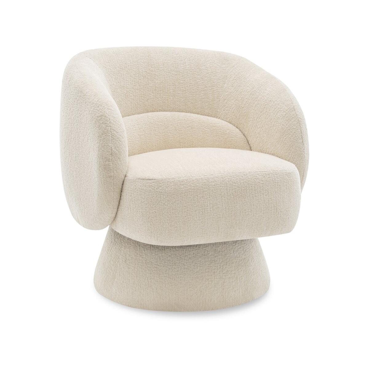 Habitat y Jardin - Sillón giratorio "Franklin" de rizo - 74 x 75 x 75 cm - Beige
