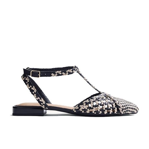 Bailarinas Mujer Piel Trenzada Pulsera Gioseppo Jhelum 79237 Negro