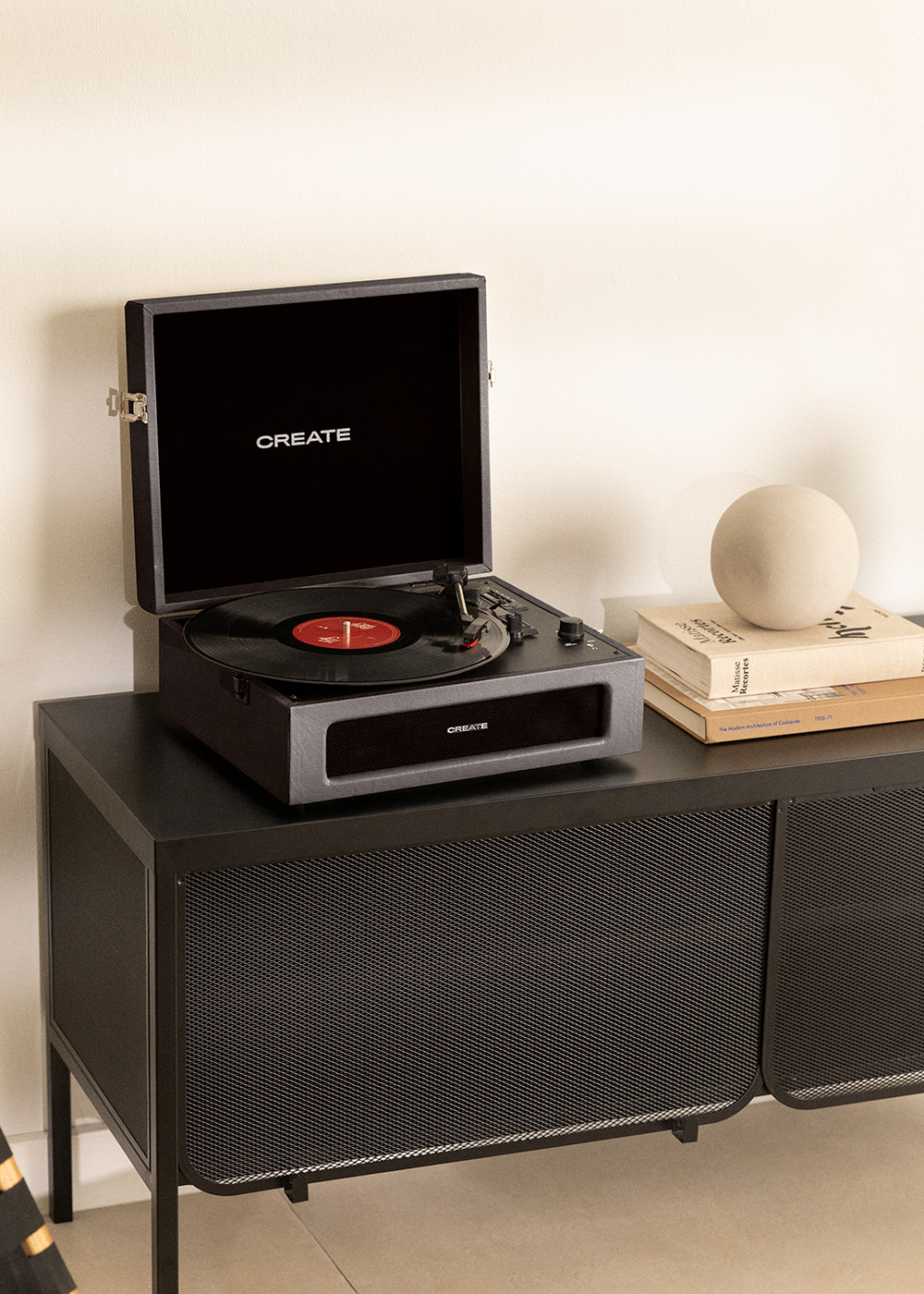 RECORD PLAYER COMPACT - Giradischi retrò con Bluetooth, USB, SD, MicroSD e  MP3 - Create