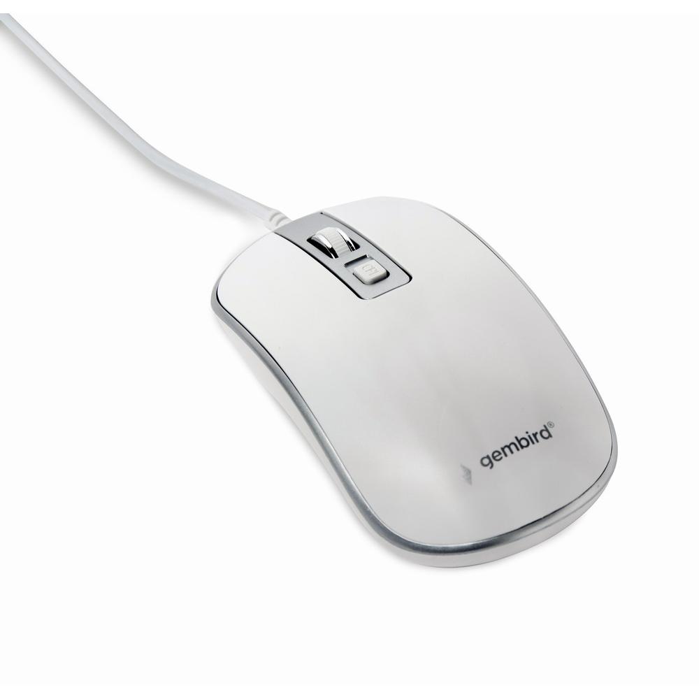 Gembird mus-4b-06-ws wired optical mouse, usb, 1200 dpi, white/silver
