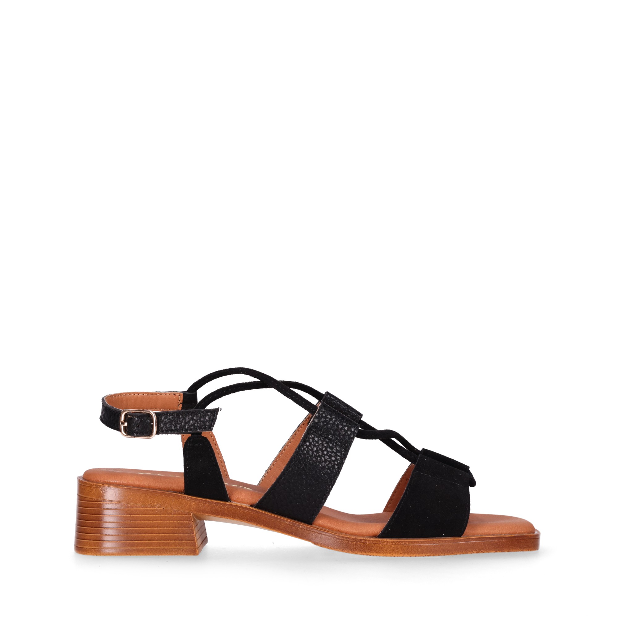 Chika10 Leather BINKA 11 Sandalia de TacÃ³n Negro/Black
