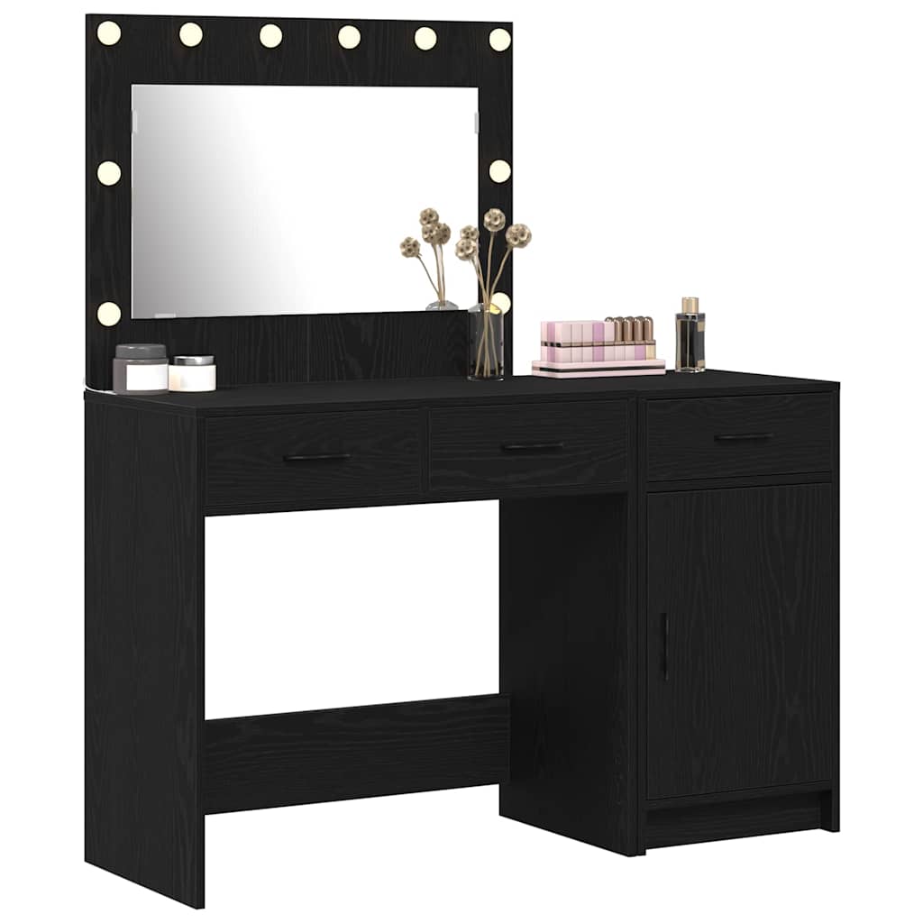 vidaXL Mesa de tocador con cajón 2 pcs Negro 40 x 41 x 75 cm