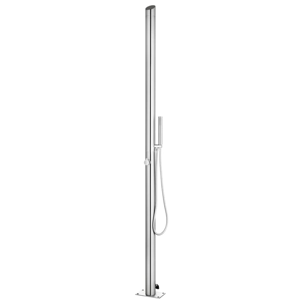 vidaXL Ducha de jardín acero inoxidable 220 cm
