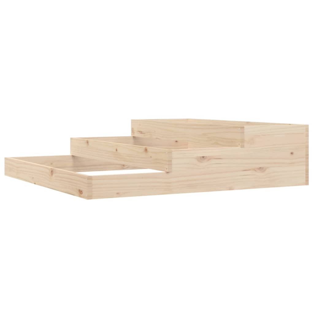 vidaXL Jardinera de madera maciza de pino 107x107x27 cm Color Pino natural,  Pino blanco,  Pino gris y mas