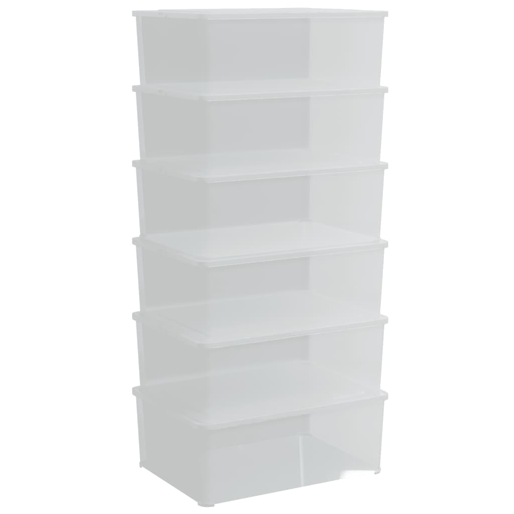 vidaXL Cajas de almacenaje apilables (6 unidades) plástico caja de plástico Capacidad 5 l, 10 l, 25 l