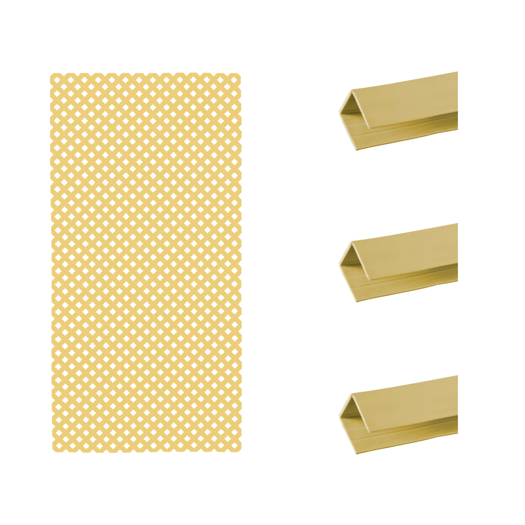 Pack instalación Celosía PVC 18 MM + 3 Perfiles MARFIL