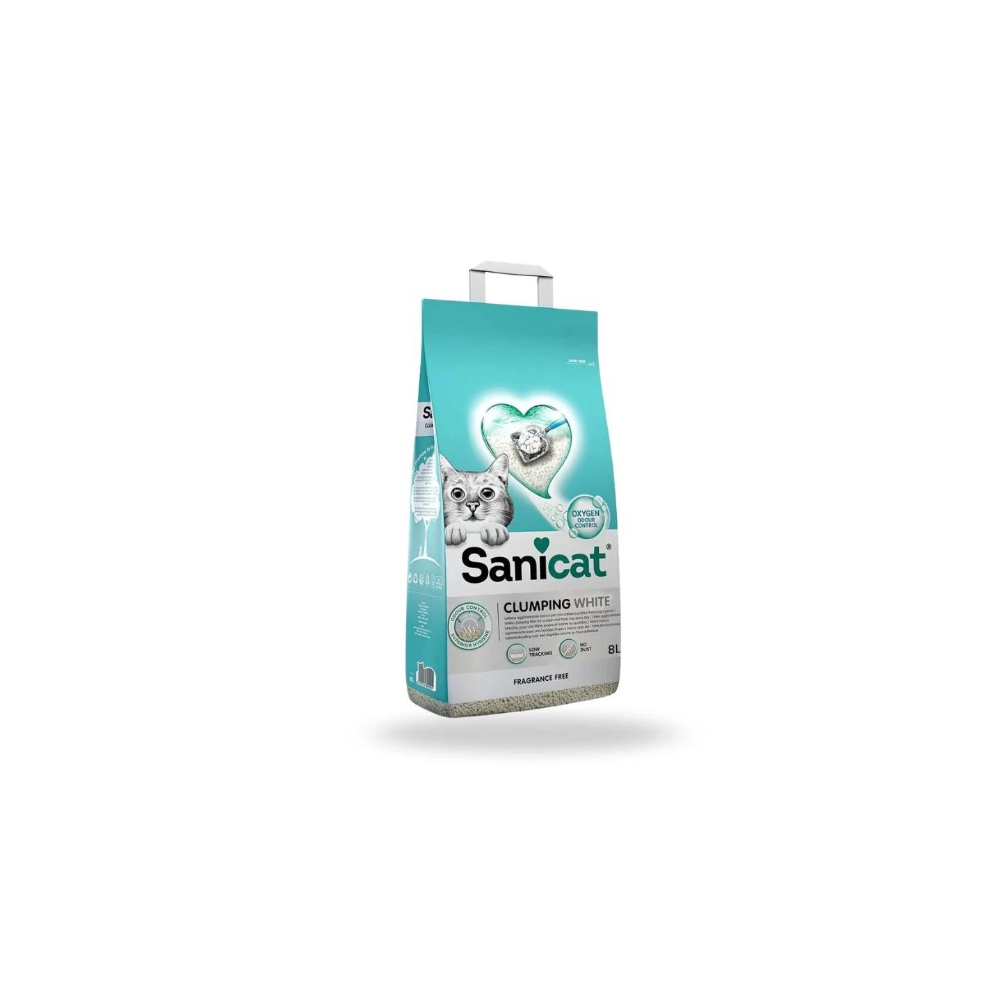 Arena Aglomerante para Gatos SANICAT Clump White Duo 10L