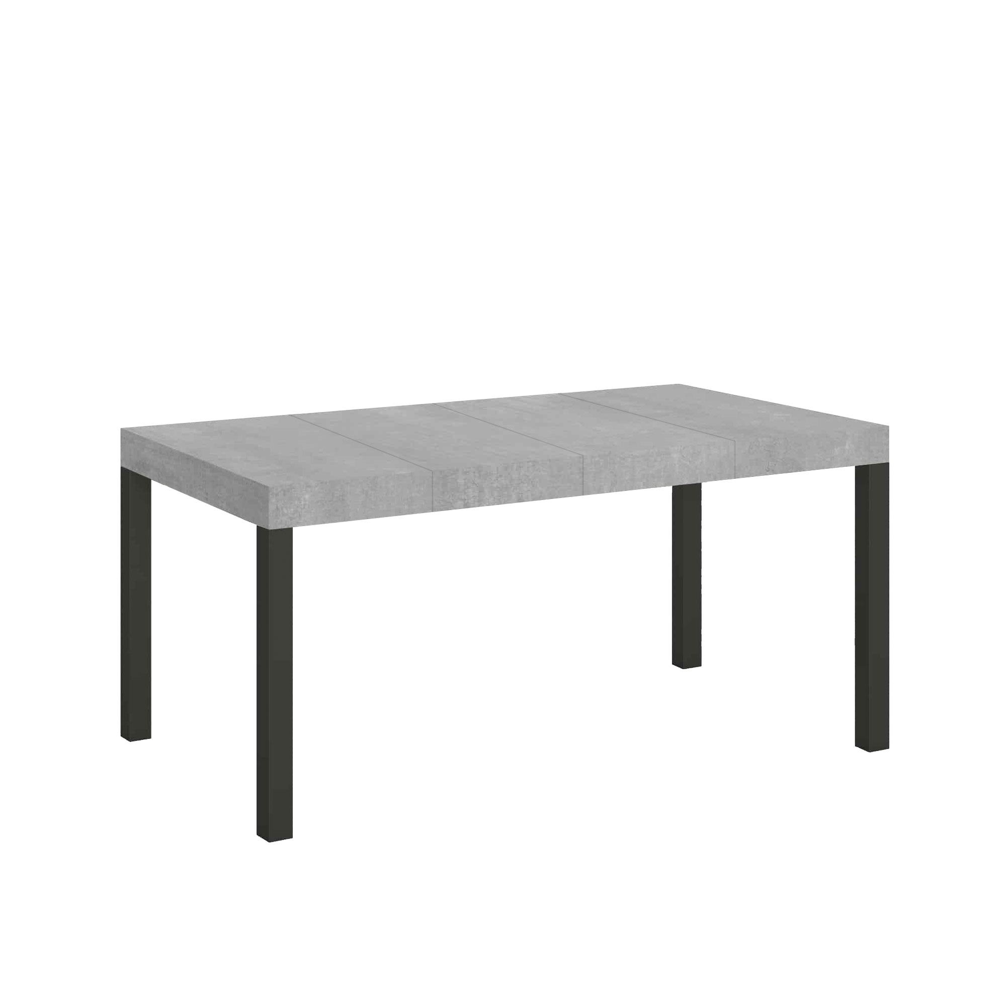 Mesa extensible Everyday Premium 120/380x90 cm patas hormigón antracita - Itamoby