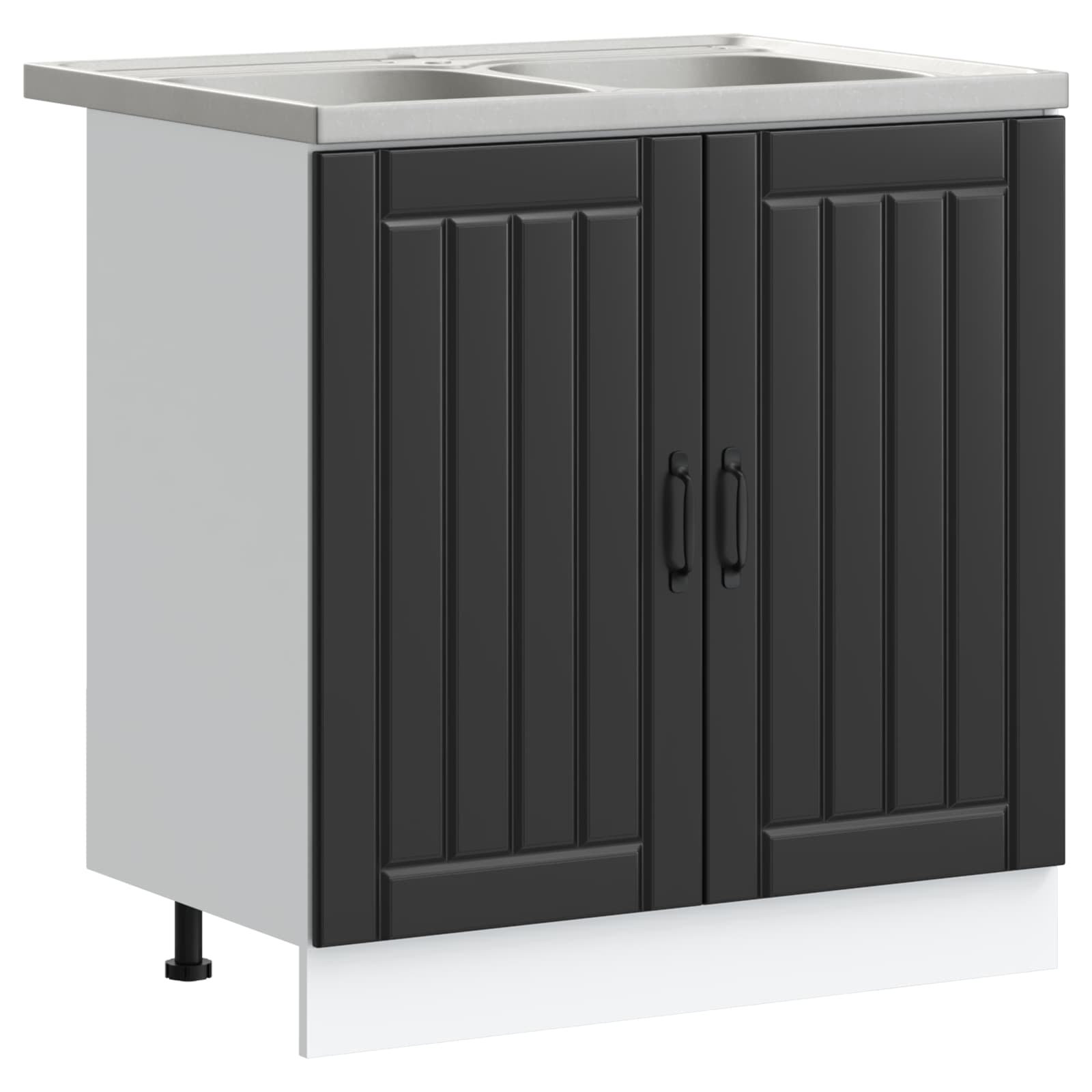 vidaXL Mueble Bajo para Fregadero Lucca 2 pcs Madera de ingeniería