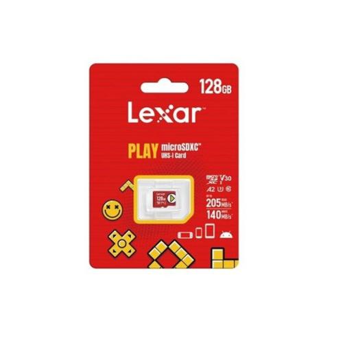 Lexar 128gb play microsdxc™ uhs-i cards, up to 205mb/s read, 140mb/s write, c10 a2 v30 u3