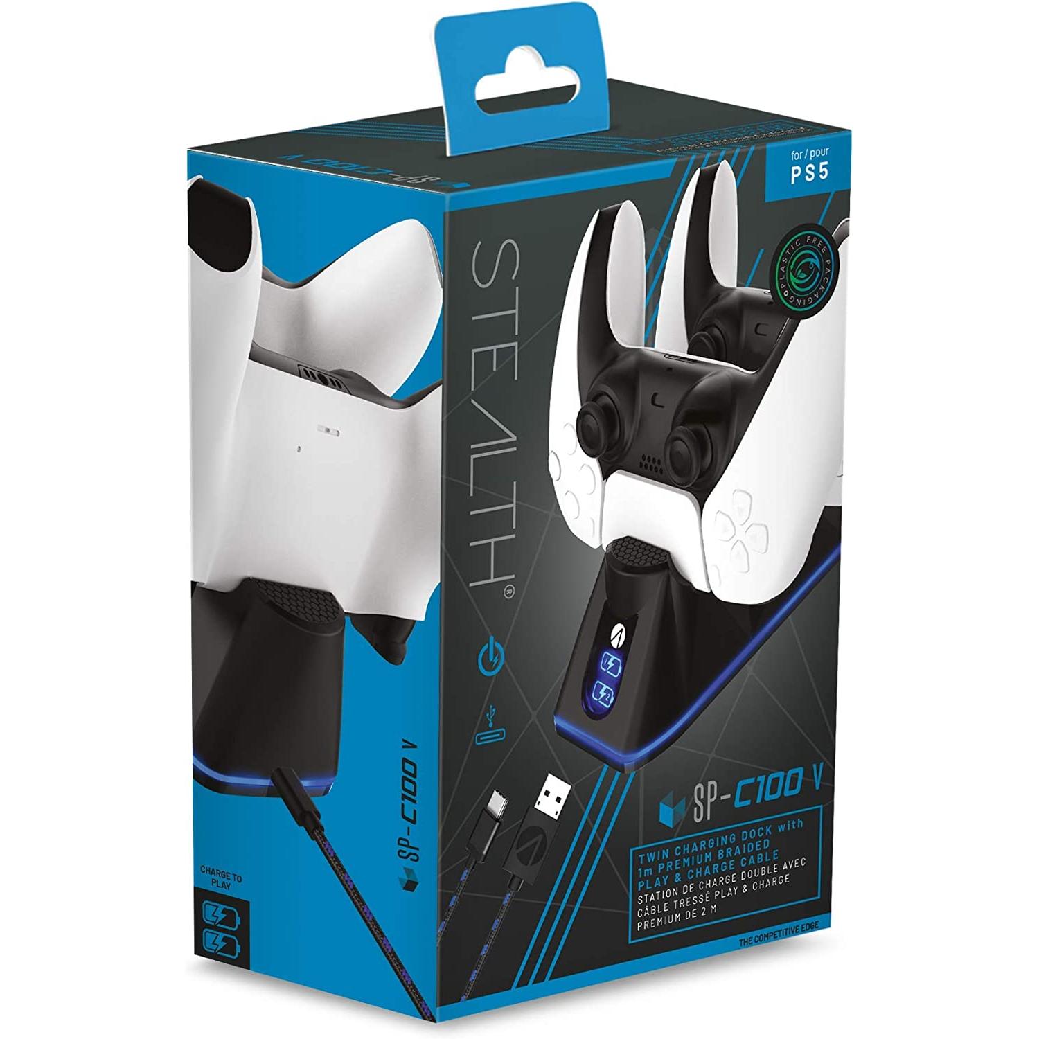 Stealth Gear Base de Carga Dual Negro para Playstation 5 - Carga Rápida y Segura