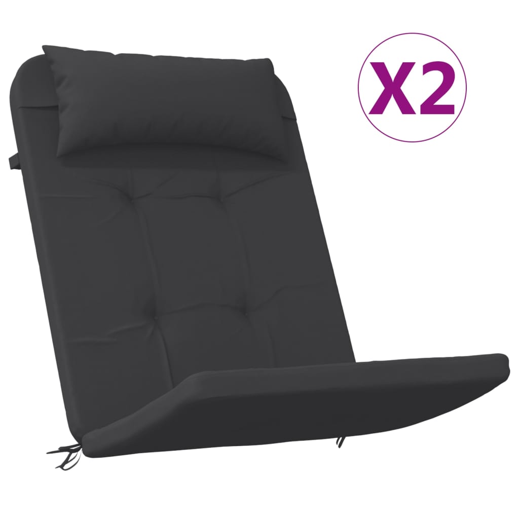 Vidaxl Cojines para Silla Adirondack 2 Uds Tela Oxford Color Antracita