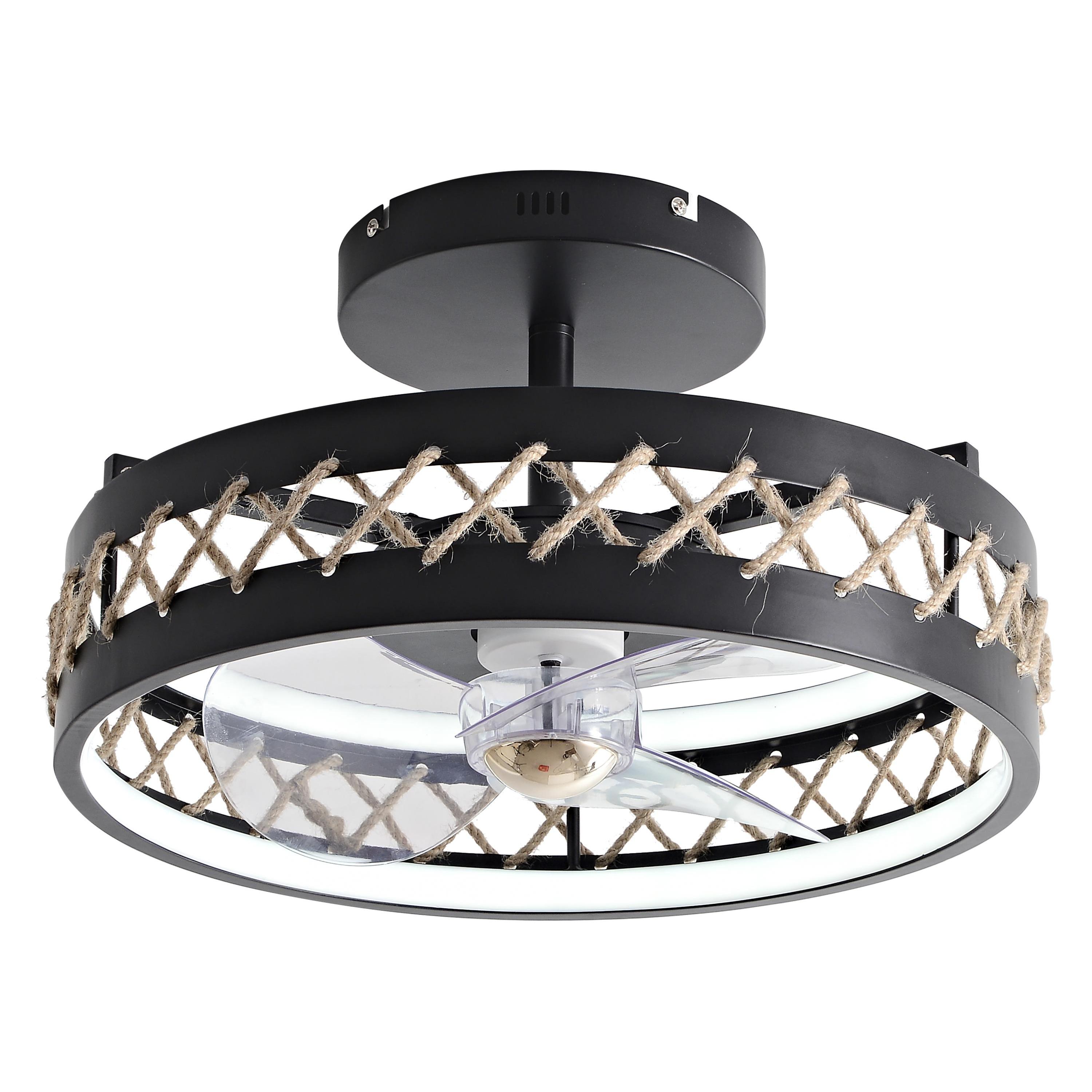 Ventilador Lámpara LED con detalles acabado cuerda Purline CEILY ROPE