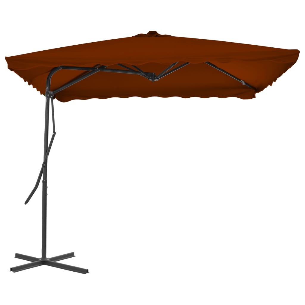 vidaXL Sombrilla de jardín con palo de acero 250x250 cm Color Verde claro, Arena, Antracita
