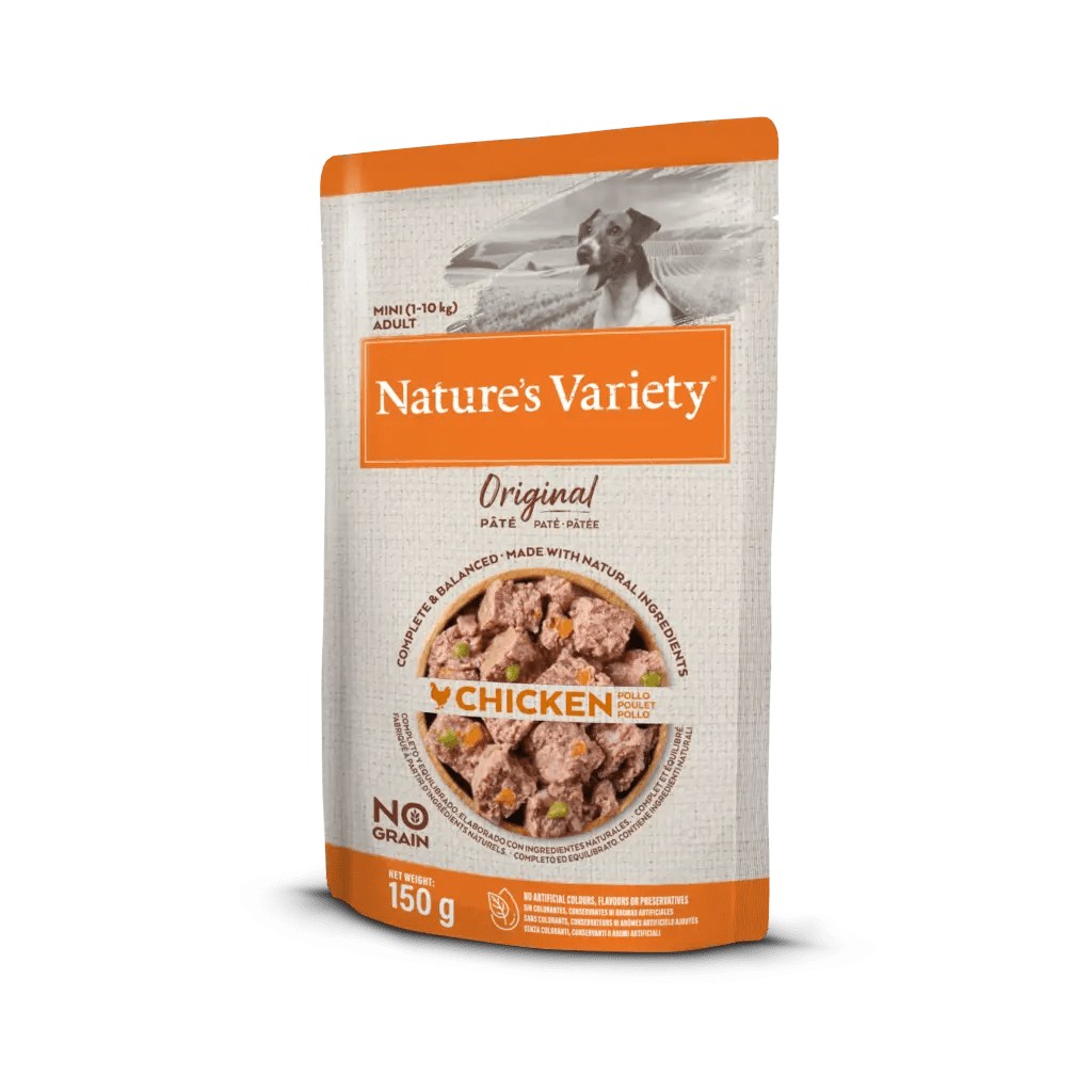 Natures's Variety Original Paté Mini Pollo - Alimento Húmedo Completo para Perros Mini Sin Cereales -  150 g