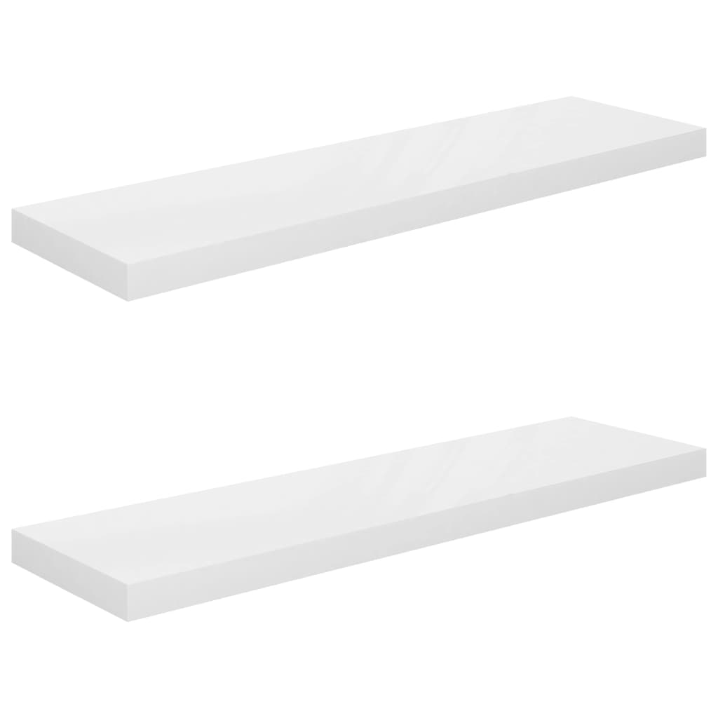 vidaXL Estante flotante de pared 2 uds MDF 90x23,5x3,8cm Blanco brillante, negro brillante, gris brillante Mueble Almacenaje Estantería para Oficina, Estudio, Dormitorio Estantería/Librería/ mueble de Almacenamiento