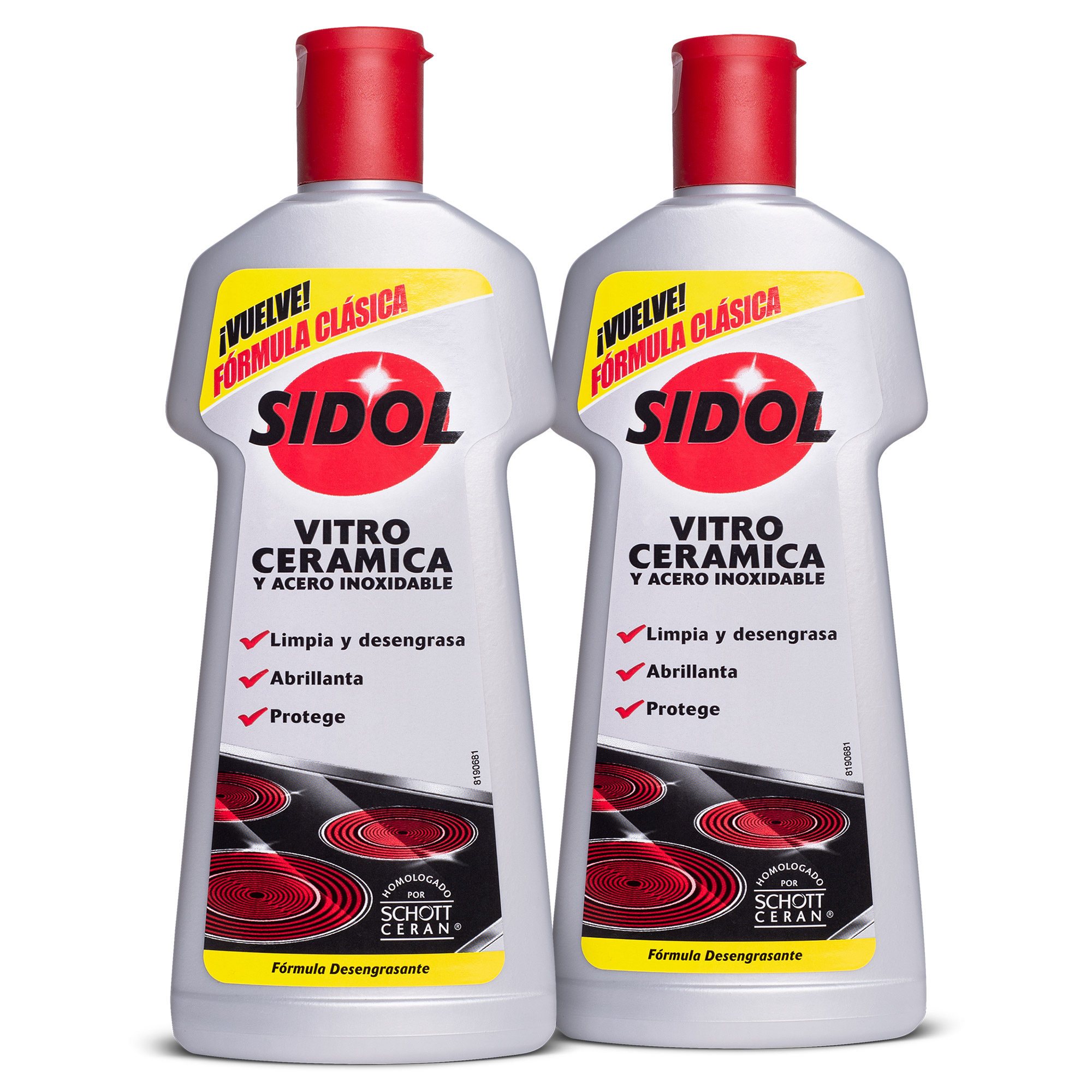 Sidol - Limpiador de Vitrocerámica Crema, Pack 2x200 ml, Limpieza  Profesional, Apto Acero Inoxidable
