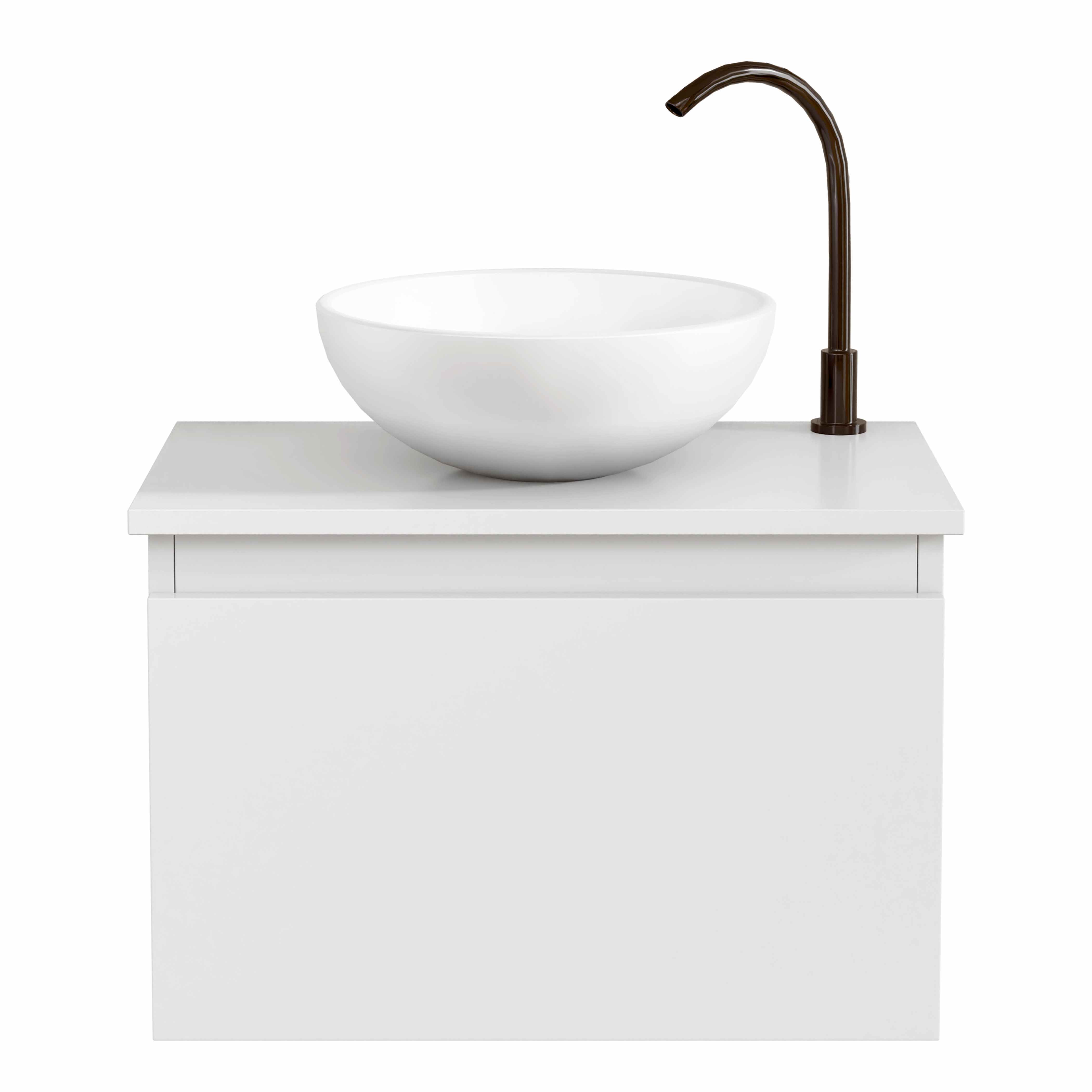 BELLOBATH - Mueble de baño suspendido con lavabo de cerámica, Mueble con puerta abatible, 50 x 32 x 30 cm
