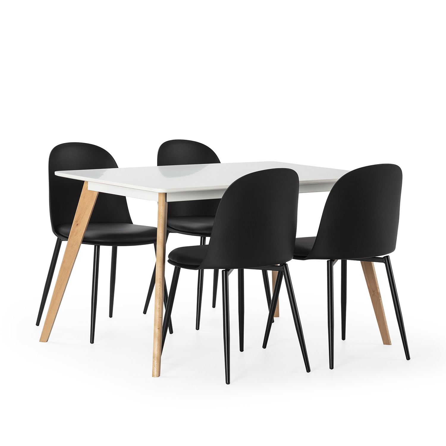 VS Venta-Stock Juego de mesa 120x80 cm y 4 sillas de comedor Kana