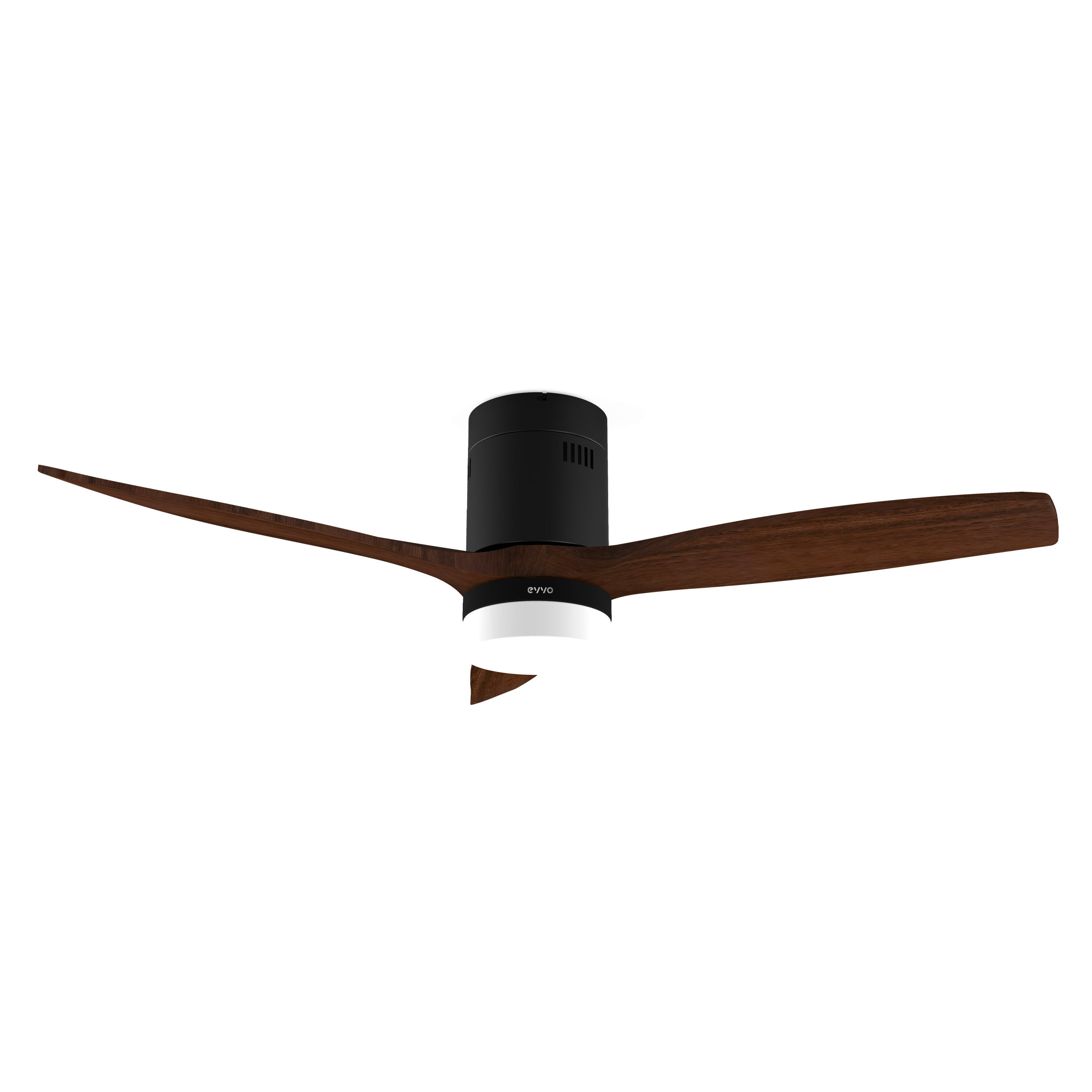 Ventilador de Techo EVVO V552 Dark Wood – 132 cm, 3 Aspas Madera Oscura, LED 18W 3 Tonos, 6 Velocidades, Temporizador ,Mando