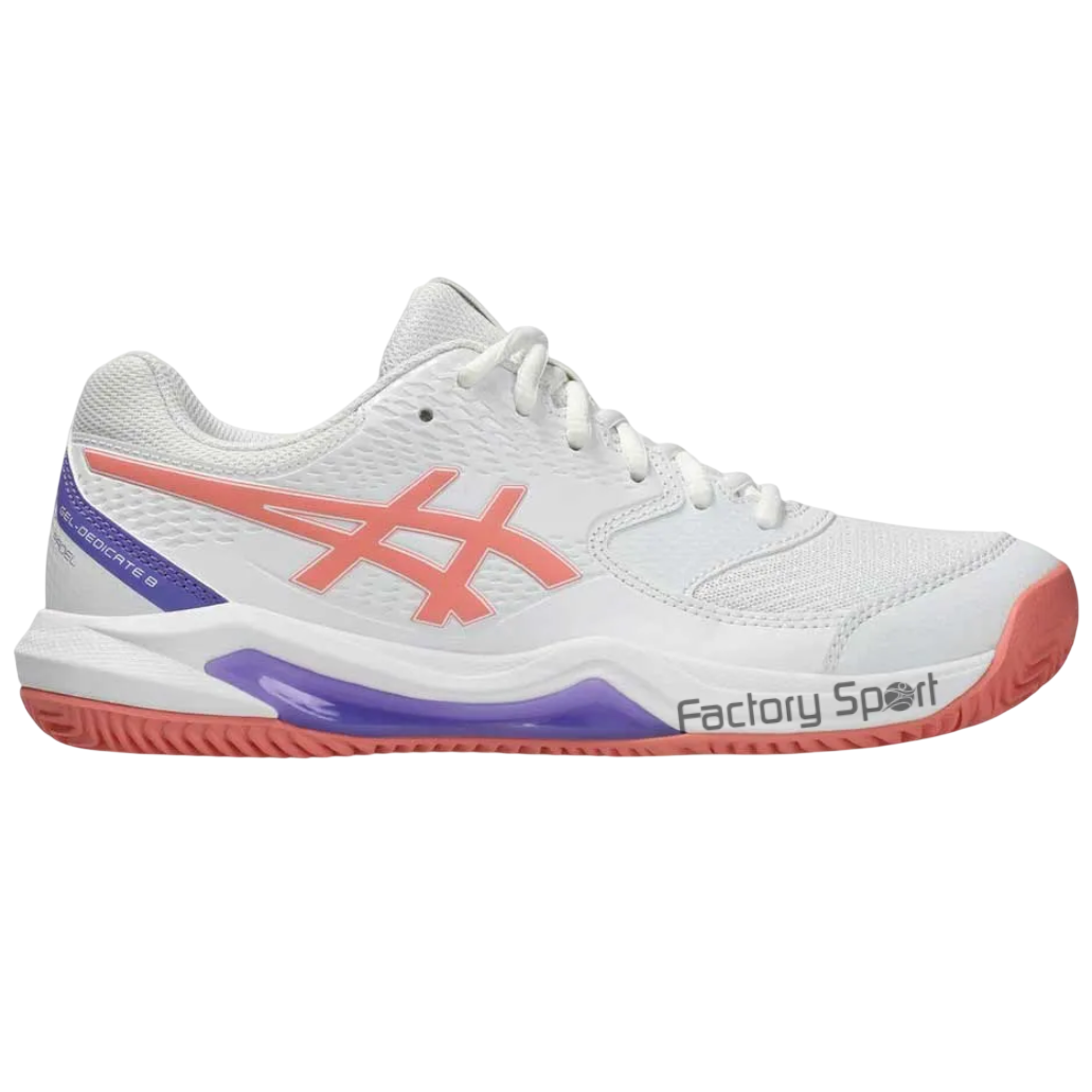 ASICS GEL DEDICATE 8 PADEL BLANCO/SALMON 105 PARA MUJER