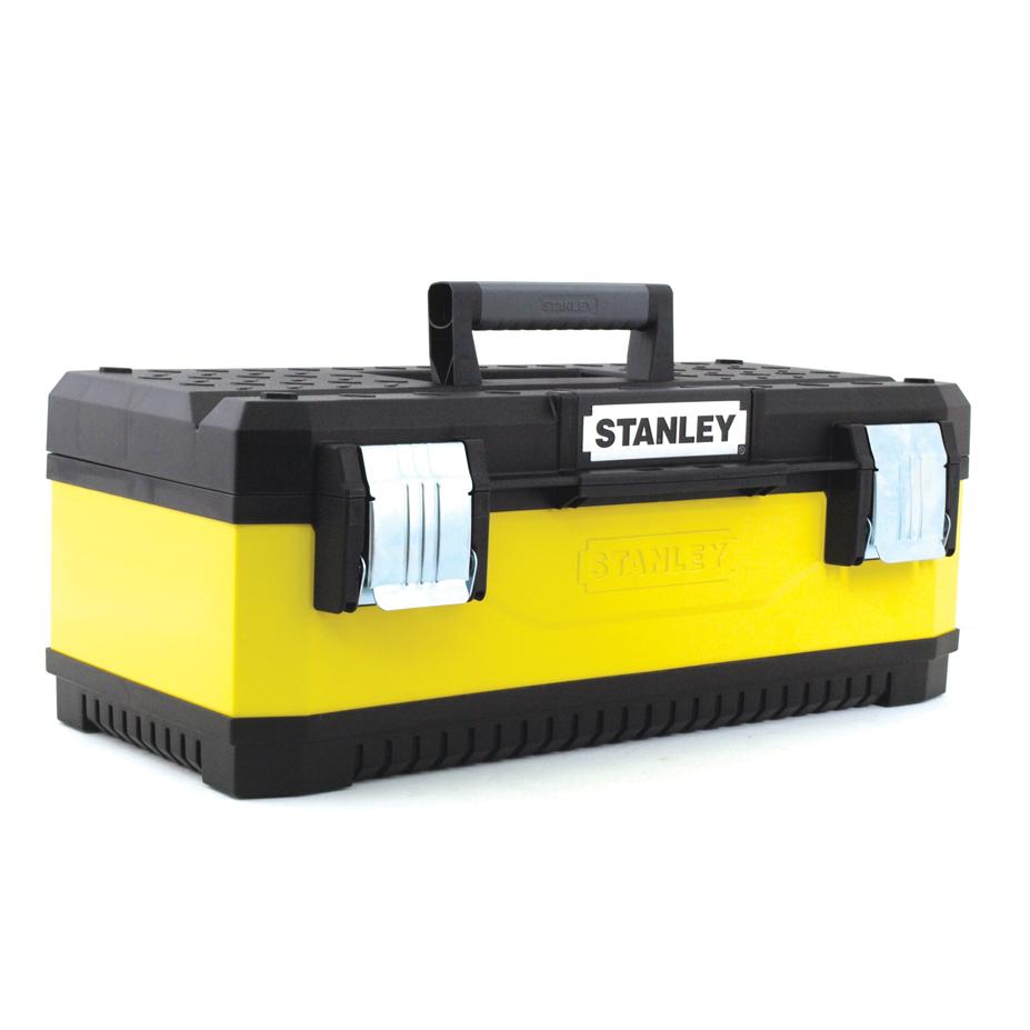 Stanley 1-95-612 Small Piece and Metal Toolbox, Plastic Black, Yellow