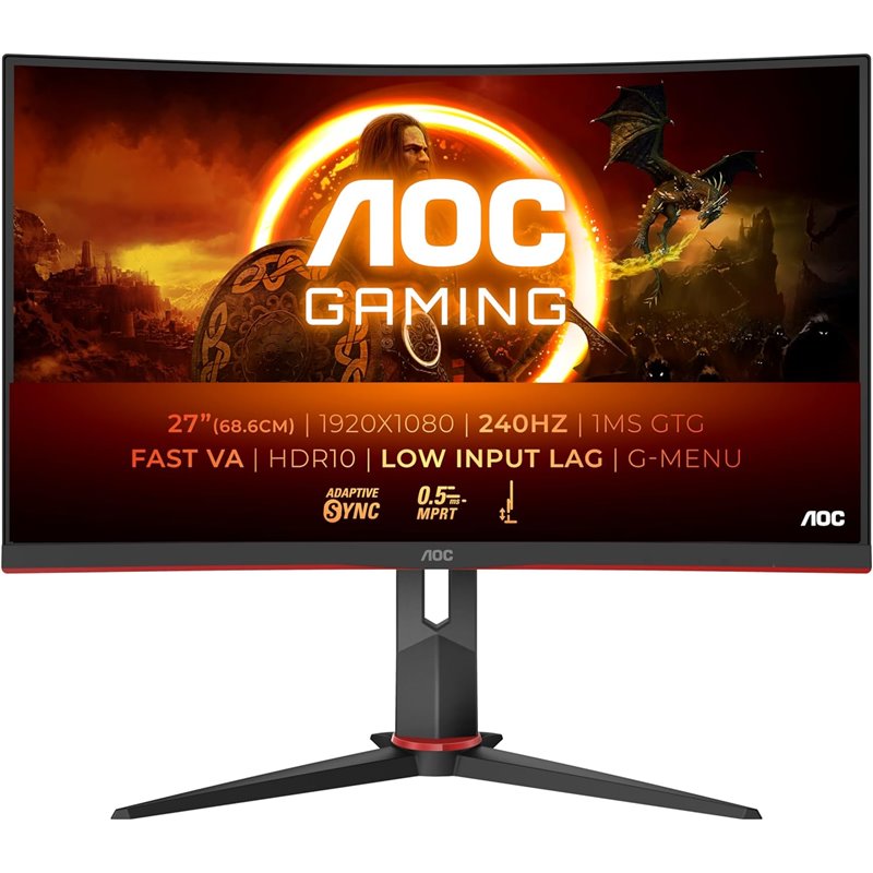 Monitor Curvo AOC C27G2Z3/BK 27" LED Rápido VA FullHD 280Hz 1ms"