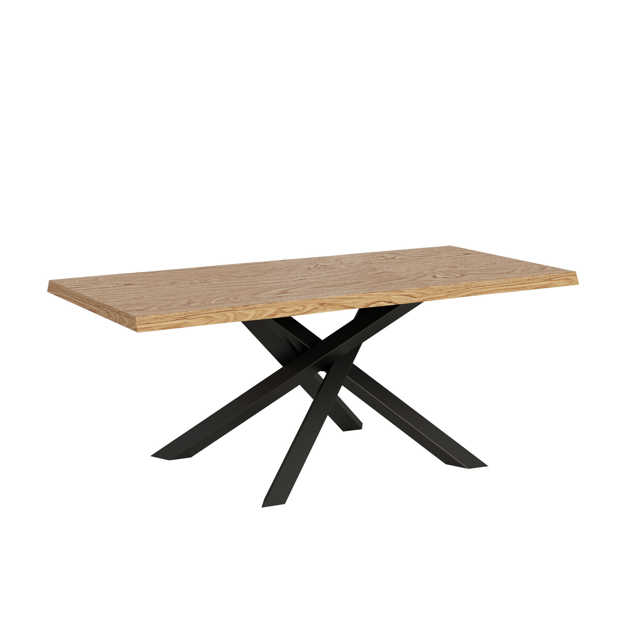 Mesa extensible 90x200/300 cm Versalux roble descortezado patas antracita - Itamoby