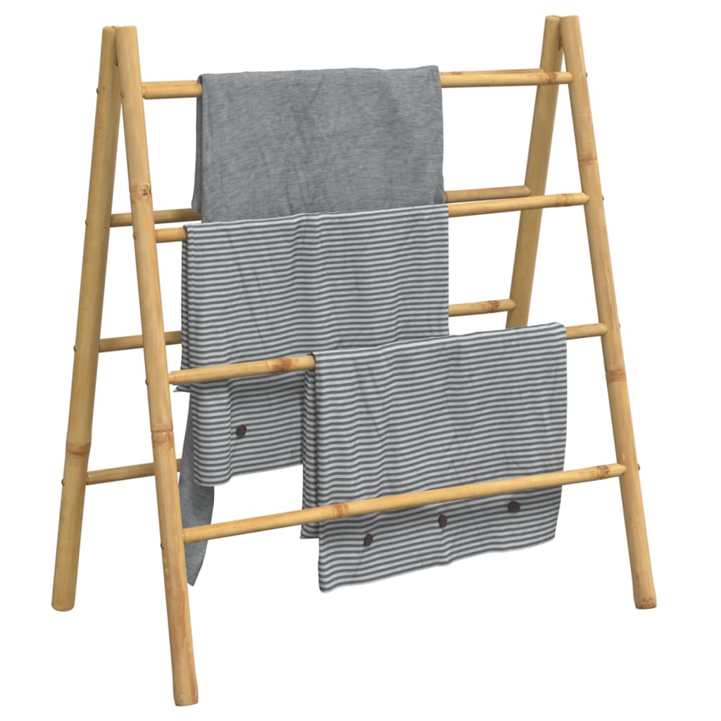 vidaXL Escalera toallero doble con 4 peldaños bambú 90x50x100 cm