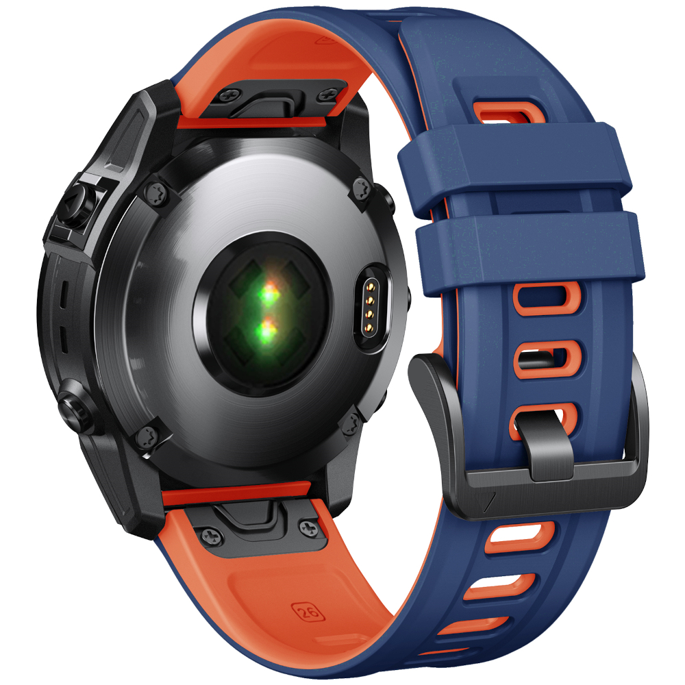 Correa de Silicona para Garmin Fenix 8 - 51mm / Fenix 7X Pro / Fenix 6X Pro / Enduro 3 / Epix 2 Pro 51mm, Double Color Conectores Quickfit 26mm