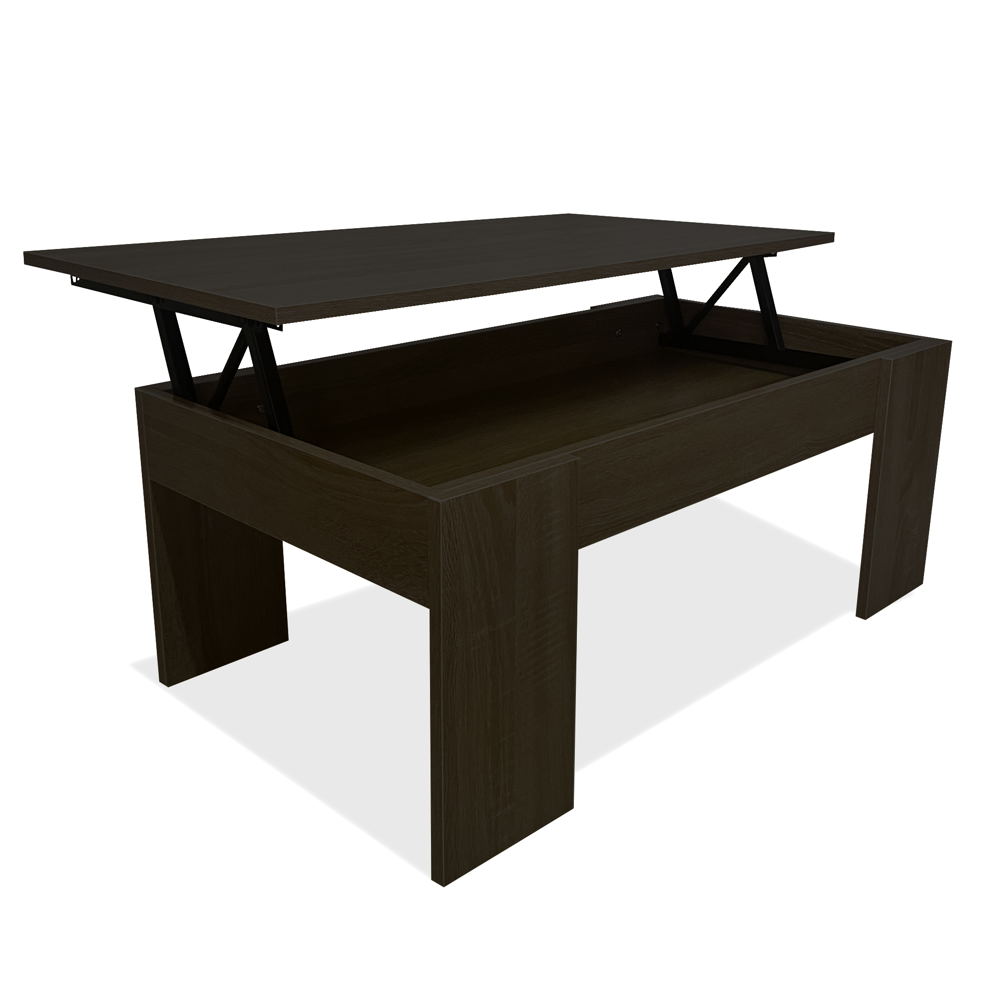Mesa de Centro Elevable Nyana Home | Mesa Multifuncional con Almacenaje Oculto | Tapa Superior Elevable | Salón Cuarto de Estar | Fácil Apertura | Bisagras Metálicas | Funcional y Versatil
