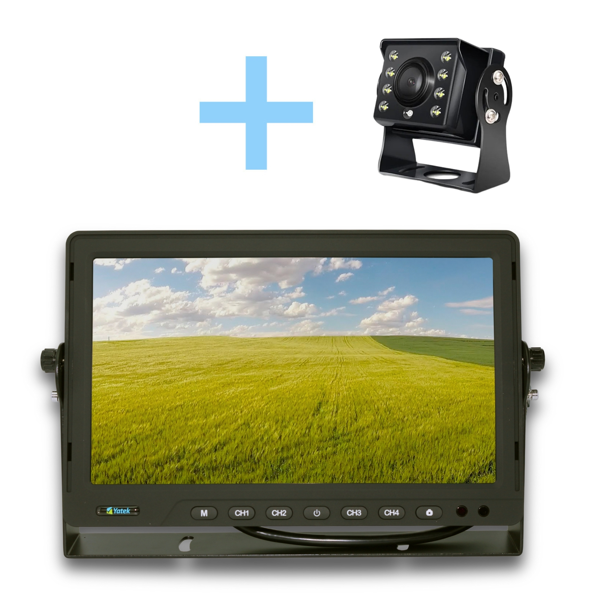 Kit de cámara de aparcamiento Yatek Pantalla AHD 10" + cámara 1080P 160 grados de visión trasera Yatek