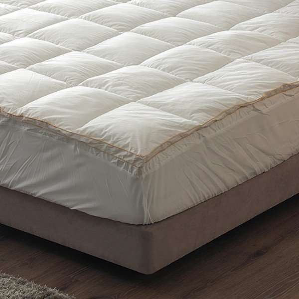 Nalui Topper Colchón Vivo Oro Blanco 600gr Fibra Hueca Siliconada y Ajustable con Faldón Elástico
