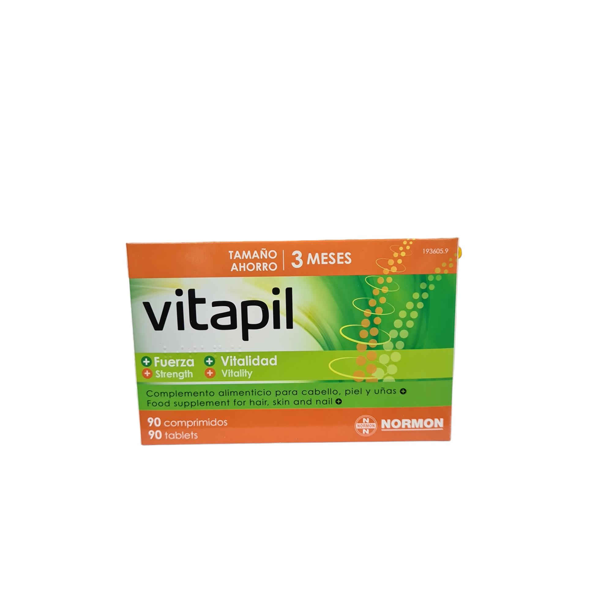 Normon Vitapil 90 Comprimidos - Complemento Alimenticio para Cabello_ Piel y Uñas