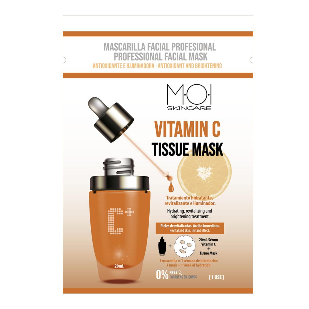 Mascarilla facial VITAMIN C TISSUE MASK hidratante revitalizante e iluminadora 1 uso