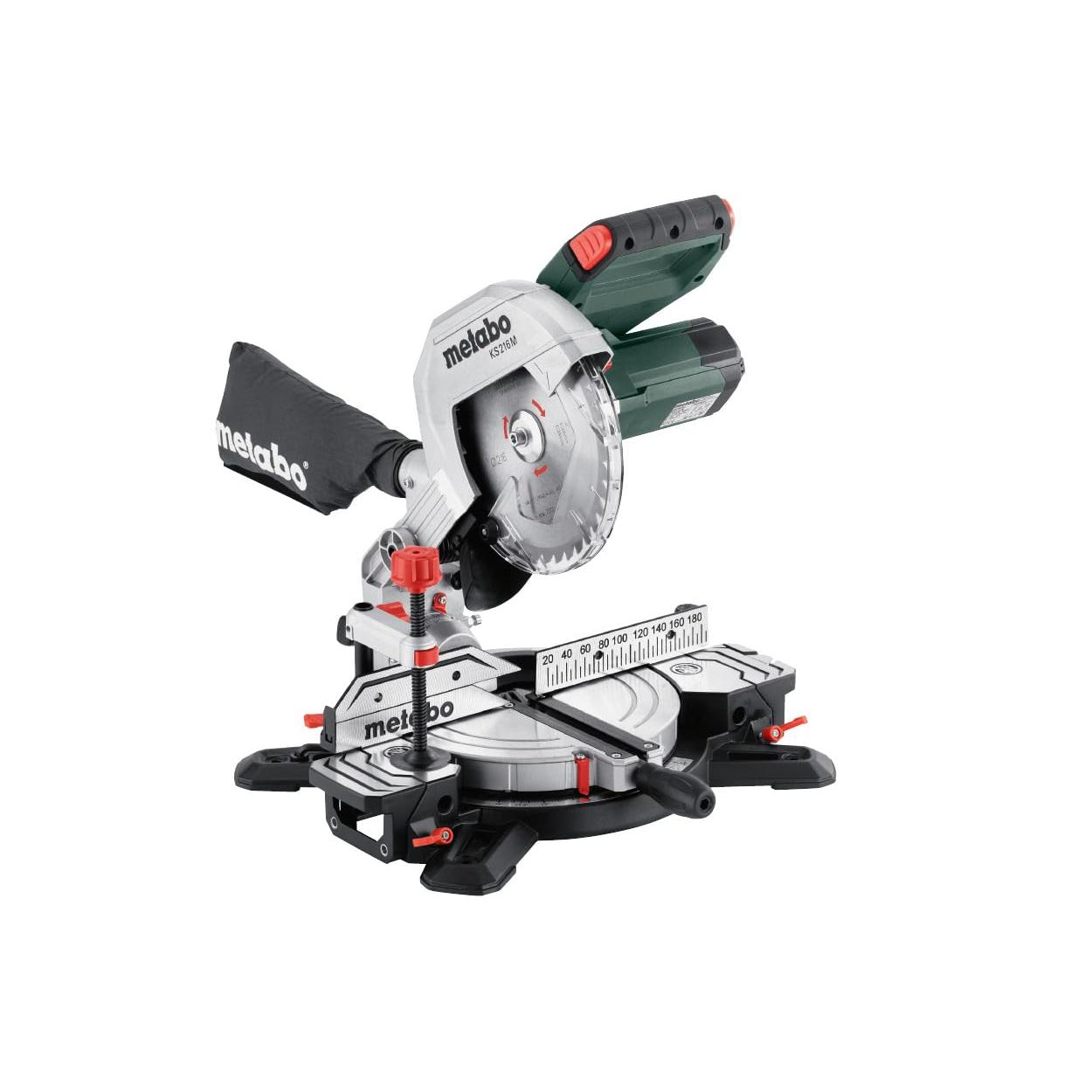 Metabo KS 216 M Ingletadora Eléctrica Compacta Precisa Móvil Ligera para Cortes en Madera y Plástico
