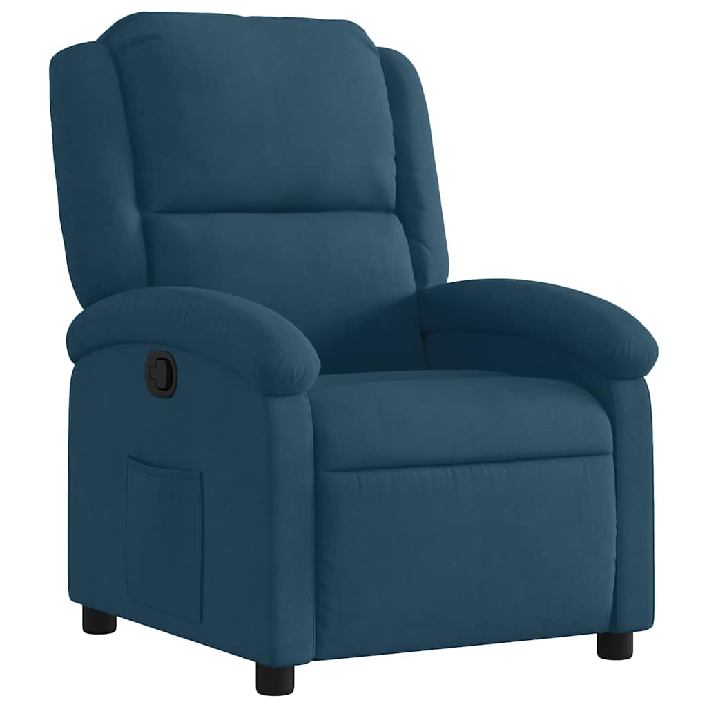 vidaXL Sillón reclinable de terciopelo azul