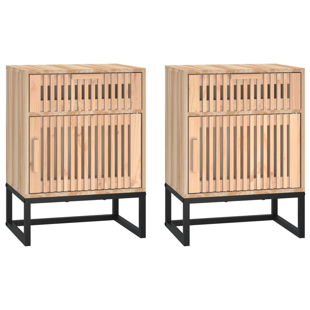 Mesitas de Noche Vidaxl 2 Unidades Hierro y Madera Contrachapada 40x30x55,5 Cm