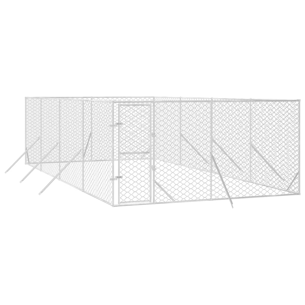 vidaXL Perrera de Exterior Jaula Caseta para Perros Acero Galvanizado Plateado Dimensiones 2 x 2 x 2 m,  2 x 6 x 2 m,  4 x 4 x 2 m y mas