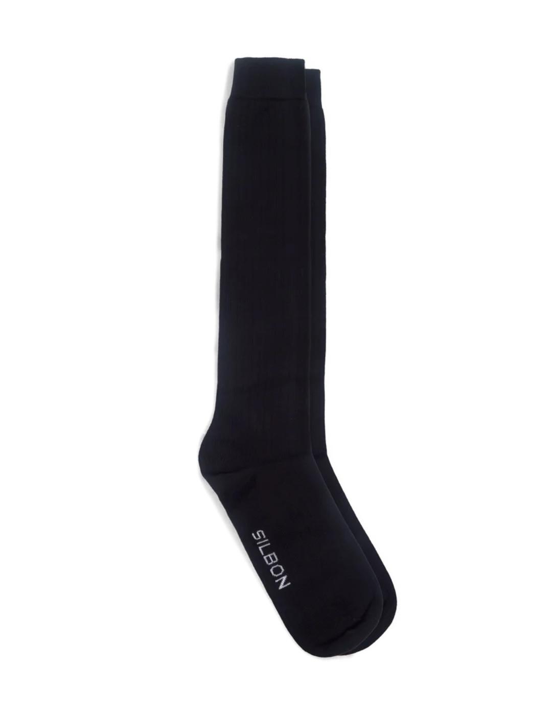 Calcetín Silbon negro tailoring alto para hombre