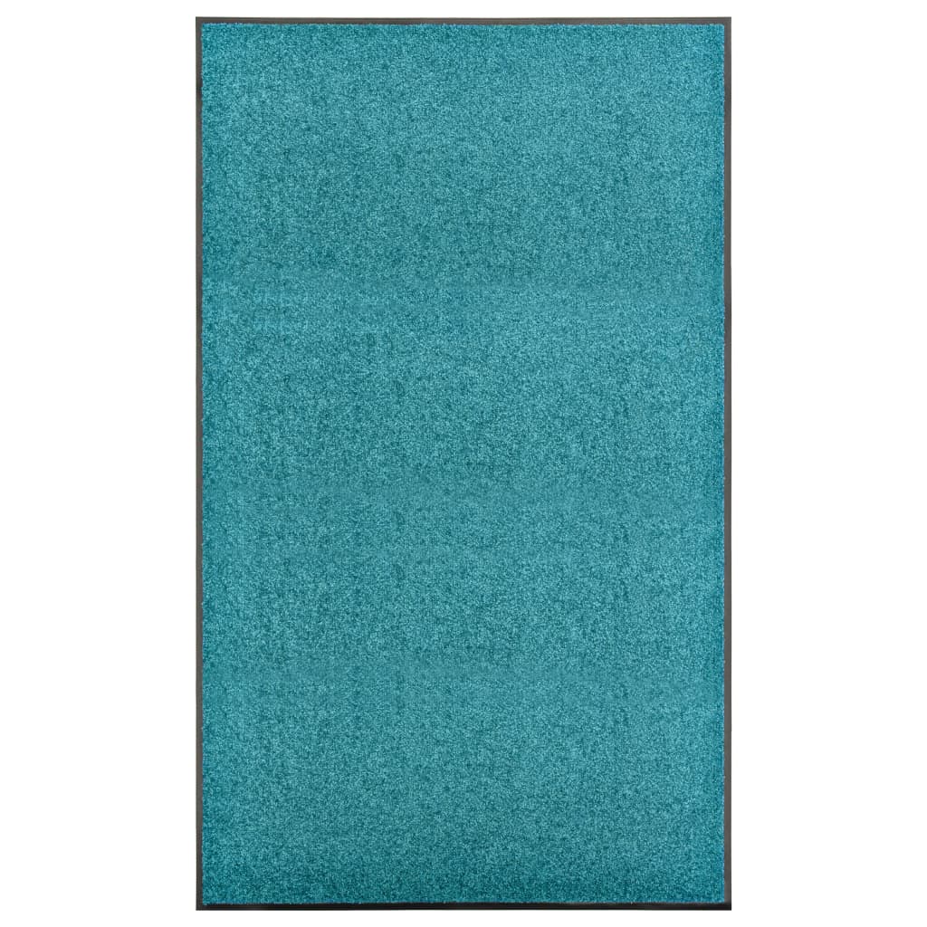 vidaXL Felpudo Lavable 90x150 cm Alfombra Entrada Pasillo Casa Puerta Color Azul,  cyan,  Crema y mas