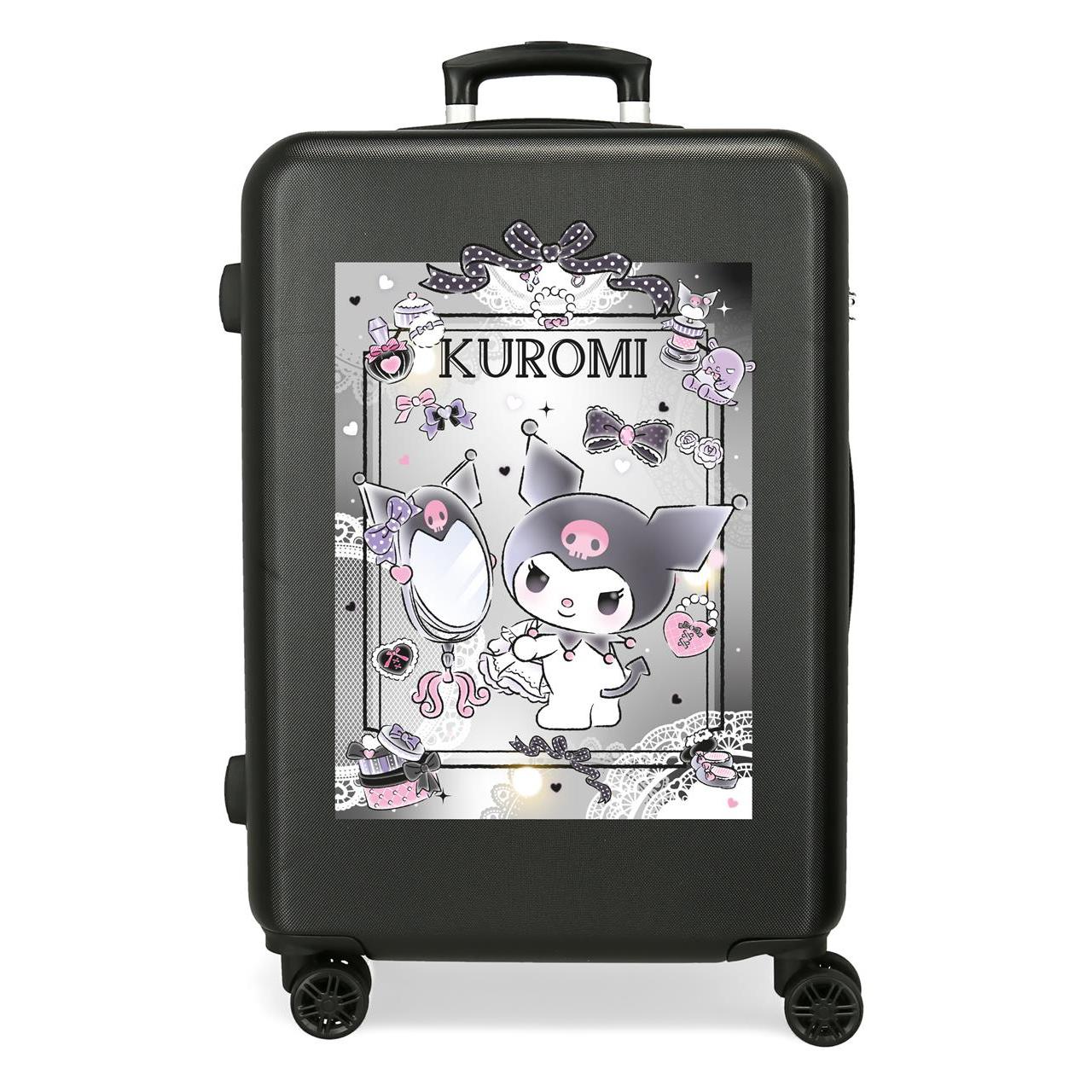 Maleta mediana Sanrio Kuromi ABS con capacidad de 68,77L Negro