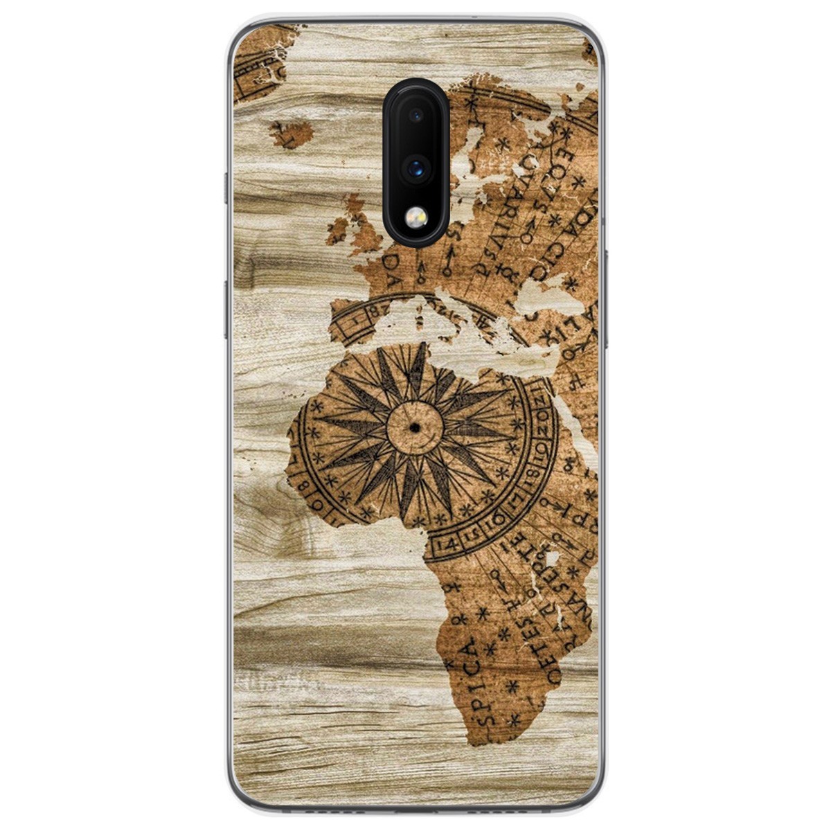 Tumundosmartphone Funda Gel Tpu para Oneplus 7 diseño Madera 07 Dibujos