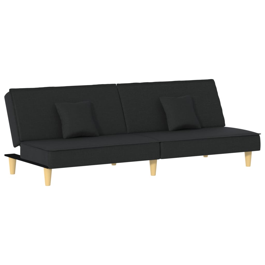 vidaXL Sofá cama de tela negro