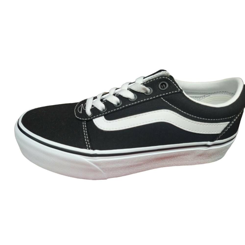 Vans WM WARD PLATFORM CANVAS BLK/WHT - Plataforma Cómodos Estilo Urbano