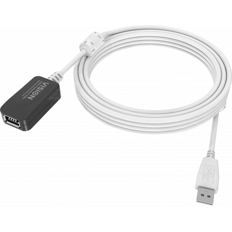 Cable Prolongador USB 2.0 Vision 5m Blanco
