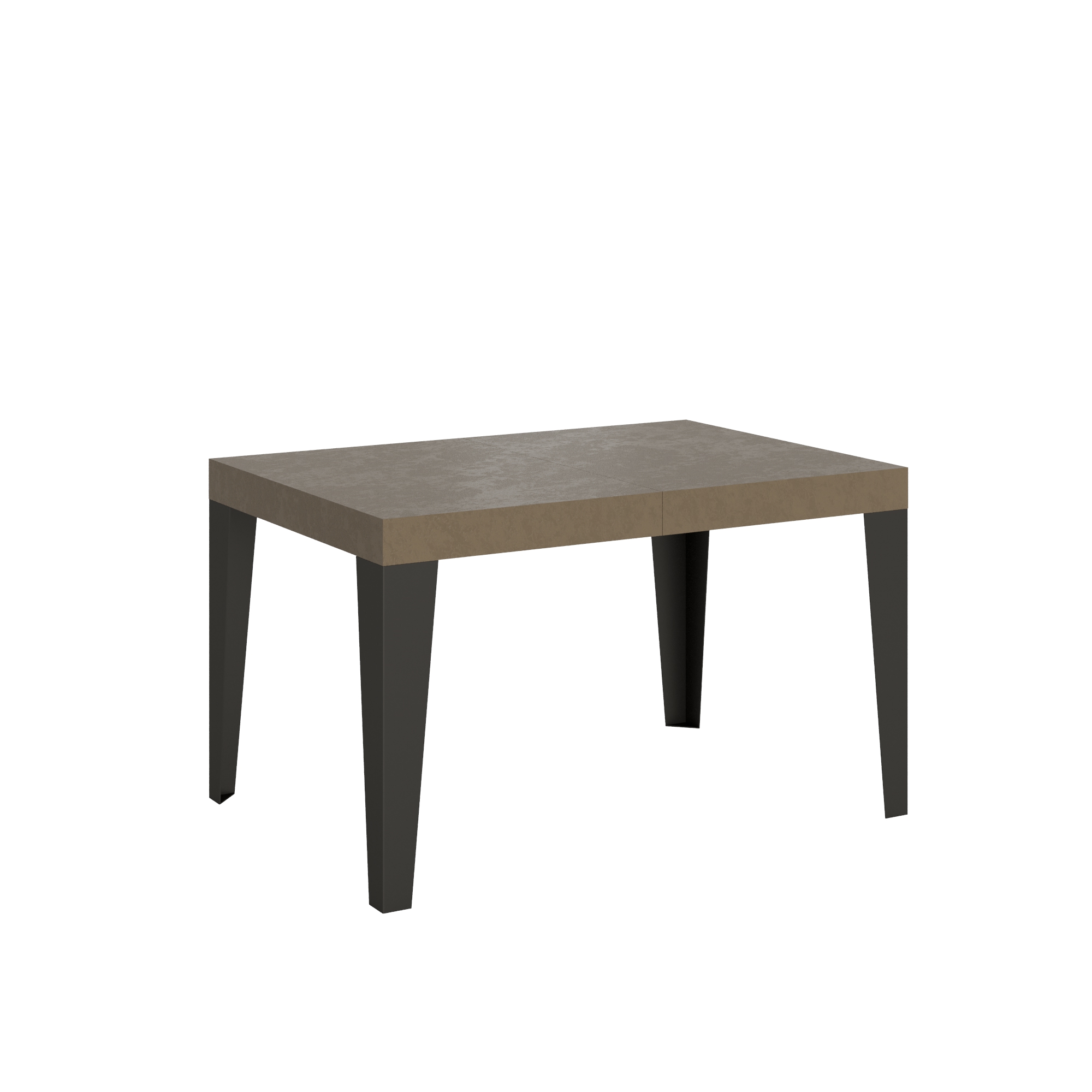 Mesa extensible 140/224x80cm Gris paloma llama con patas antracita - Itamoby